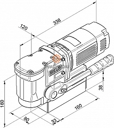 Размеры магнитного сверлильного станка FE 36 SX